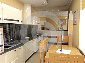 Modern kitchen interior