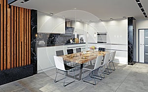 modern kitchen interior.