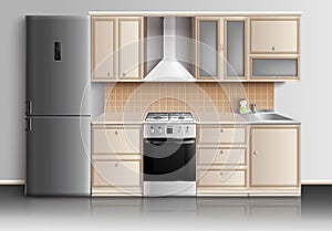 Modern Kitchen Interior Composition