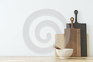 Modern kitchen interior. 3d render