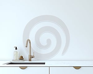 Modern kitchen interior. 3d render