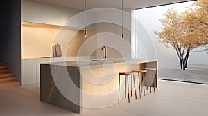 Modern Kitchen Interior 3D Render