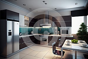 Modern Kitchen Interior Design Architecture Generative AI