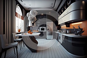 Modern Kitchen Interior Design Architecture Generative AI