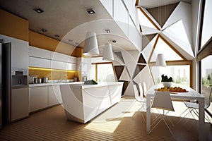 Modern Kitchen Interior Design Architecture Generative AI