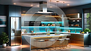 modern kitchen interior, - interior of kitchen