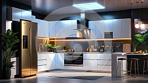 modern kitchen interior, - interior of kitchen