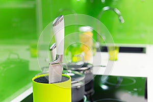 Modern kitchen interior shot with studio light