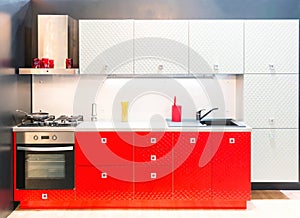 Modern kitchen interior shot with studio light