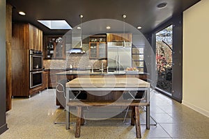 Modern kitchen with large picture window