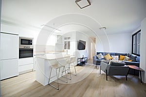 Modern kitchen perfectly equipped with its appliances in a house