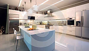 Modern Kitchen Photography, Simple and Minimal Kitchen Design created with AI