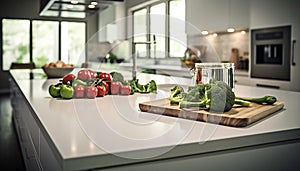 Modern Kitchen Photography, Simple and Minimal Kitchen Design created with AI