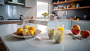 Modern Kitchen Photography, Simple and Minimal Kitchen Design created with AI