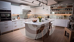 Modern Kitchen Photography, Simple and Minimal Kitchen Design created with AI