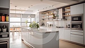 Modern Kitchen Photography, Simple and Minimal Kitchen Design created with AI