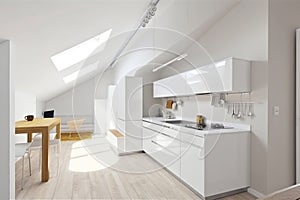 Modern Kitchen with Skylight - Interior Design Perspective