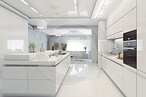 Modern Kitchen with Skylight - Interior Design Perspective