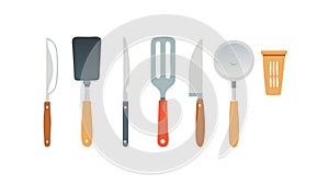 Modern Kitchen Utensils Set for Cooking and Baking, vector design Generative AI