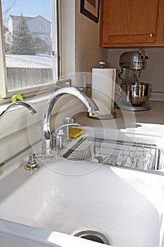 Modern kitchen window and sink