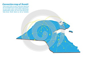 Modern of kuwait Map connections network design, Best Internet Concept of kuwait map business from concepts series