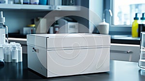 Modern Laboratory Benchtop Cooler. Generative ai photo