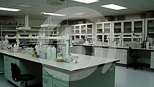 Modern laboratory equipment for scientific research in healthcare and medicine generative AI