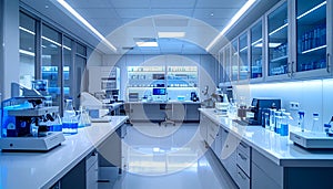 Modern Laboratory Interior with Scientific Equipment and Technology