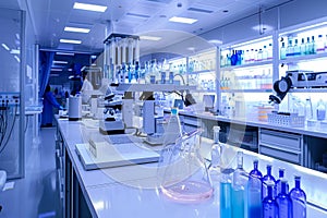 Modern laboratory interior with scientific research equipment