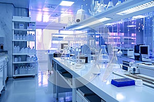 Modern laboratory interior with technological equipment