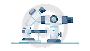 Modern Laboratory Microscope in Flat Design Style, vector design Generative AI