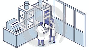 Modern Laboratory with Scientists, Scientific Research and Technological Advancement, vector design Generative AI