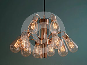 modern lamp with a flower shape and multiple light bulbs