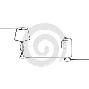 modern lamp and standing candle lamp continuous line Lamp vector. Outline set of lamp icons for web design isolated on white photo
