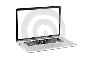 Modern laptop with blank screen photo