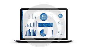 Laptop screen displaying data visualization