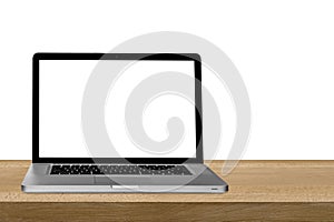 a modern laptop computer isolated on the desk