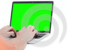 a modern laptop computer on white background