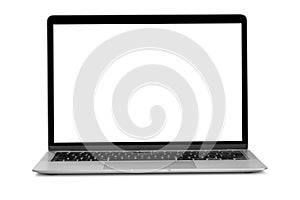 modern laptop computer on the white background