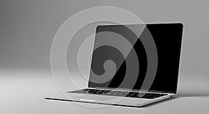 Modern Laptop on Gray Background