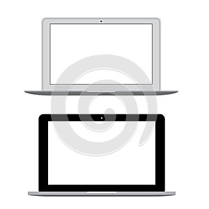 Modern laptop Notebook on white background Vector illustration