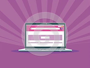 Modern Laptop with Open Web Browser