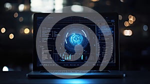Modern Laptop Screen Displaying AI Chatbot Interface at Night