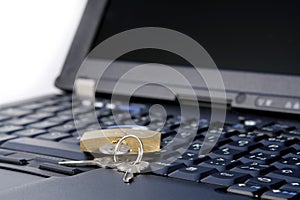 Modern laptop security concept