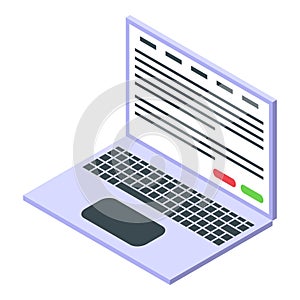 Modern laptop showing programming code on screen in isometric view