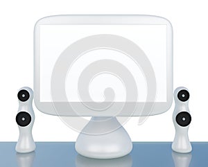 Modern LCD computer monitor with speaker