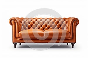 Modern leather couch with simple lines