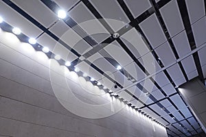 ceiling lights on commercial building