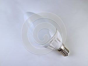 Modern LED lamp electric white on a white background