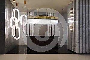 Modern led lamp in lighting showroom